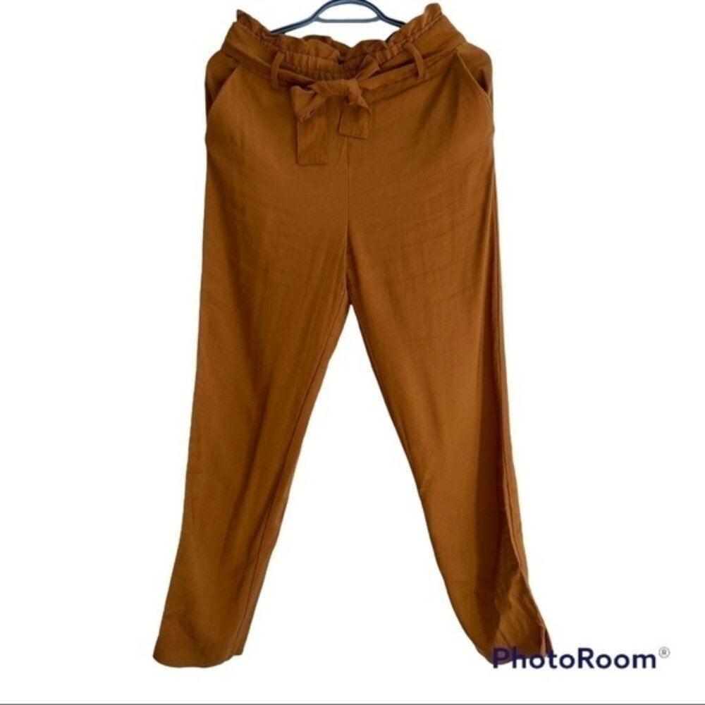 Zara Mustard Belted Trousers size XS